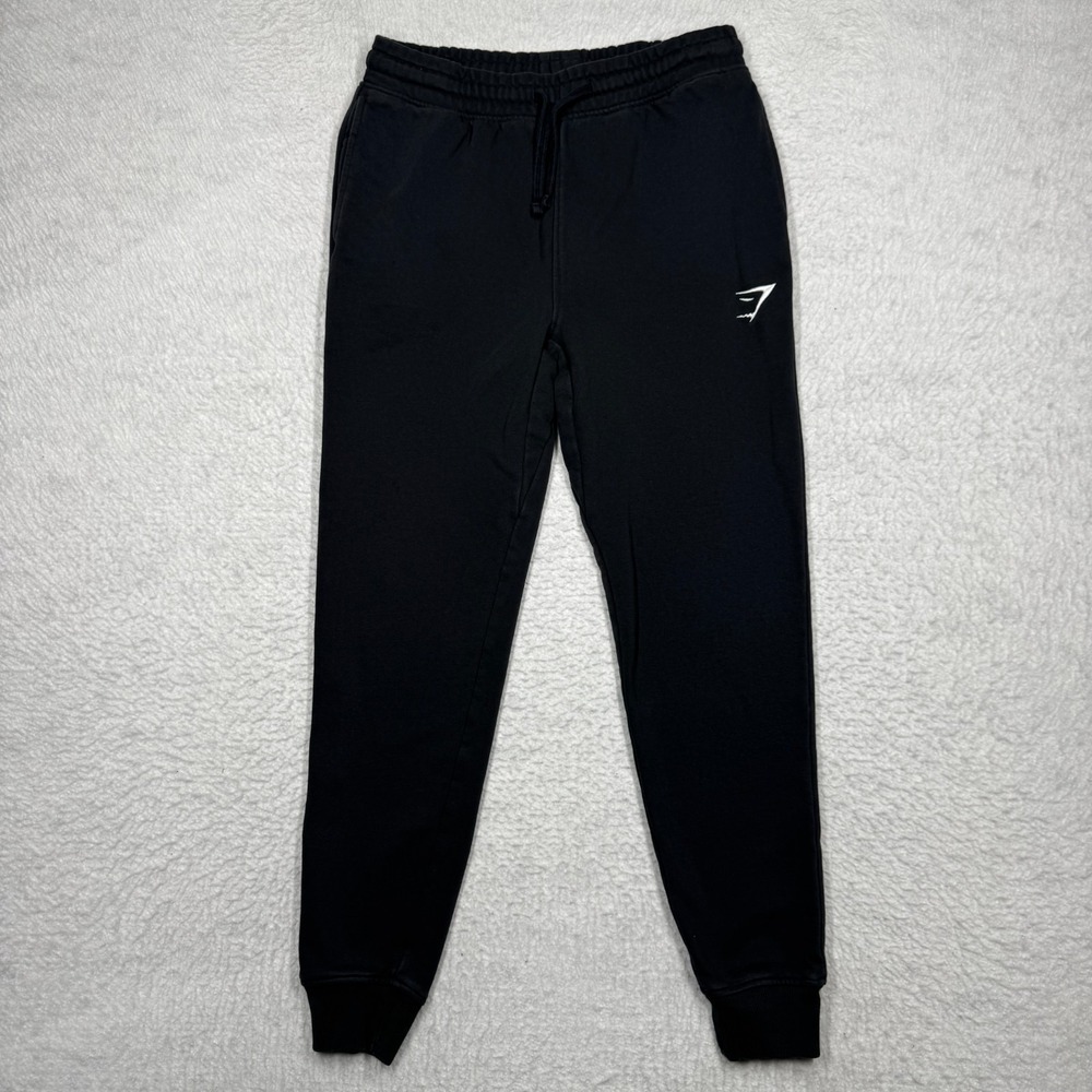 Gymshark Jogger Pants Black Slim Tapered Drawstring Elastic Men's Size Small